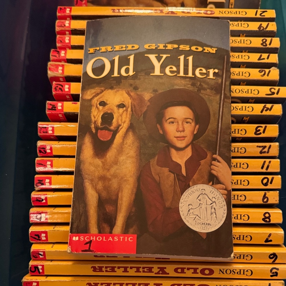 Scholastic Old Yeller Book with Red and Yellow Accents